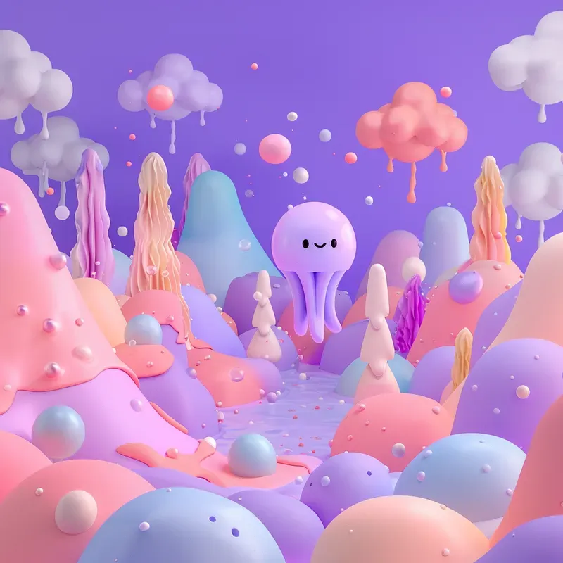 Cheerful 3D Whimsical Landscapes