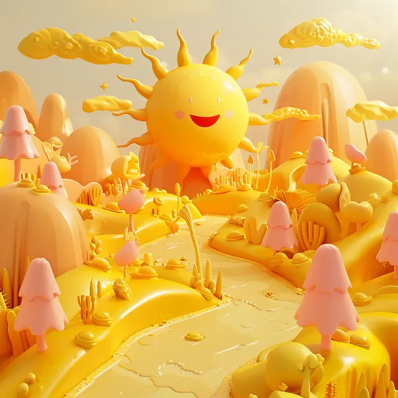Cheerful 3D Whimsical Landscapes