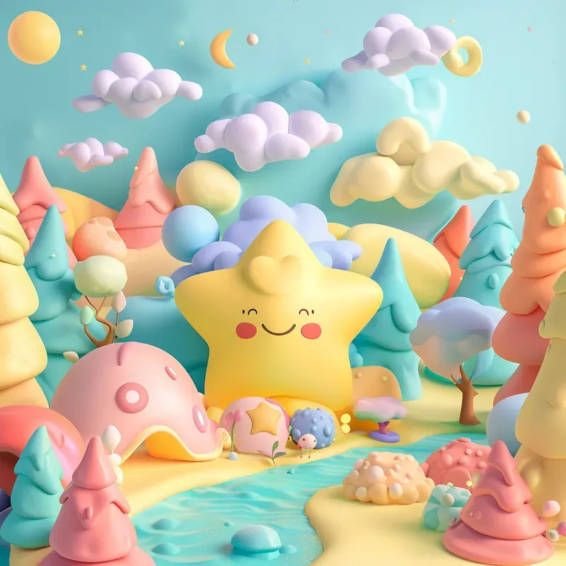 Cheerful 3D Whimsical Landscapes