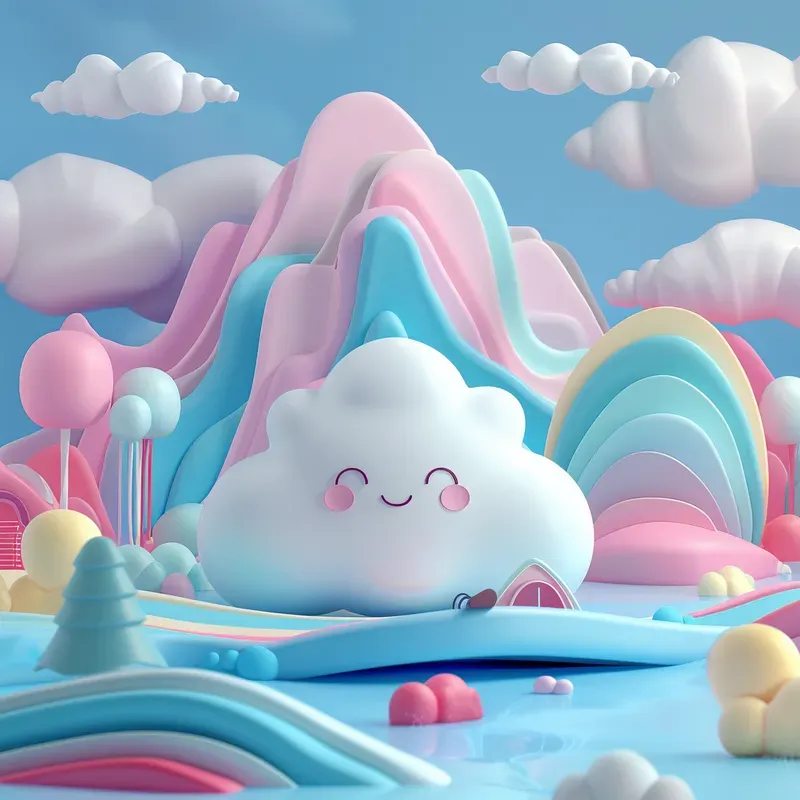 Cheerful 3D Whimsical Landscapes