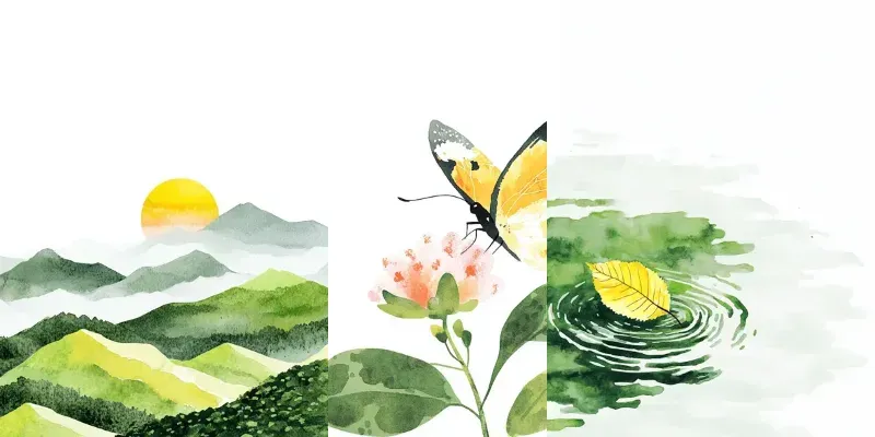Ethereal Nature Watercolor Art generated by undefined