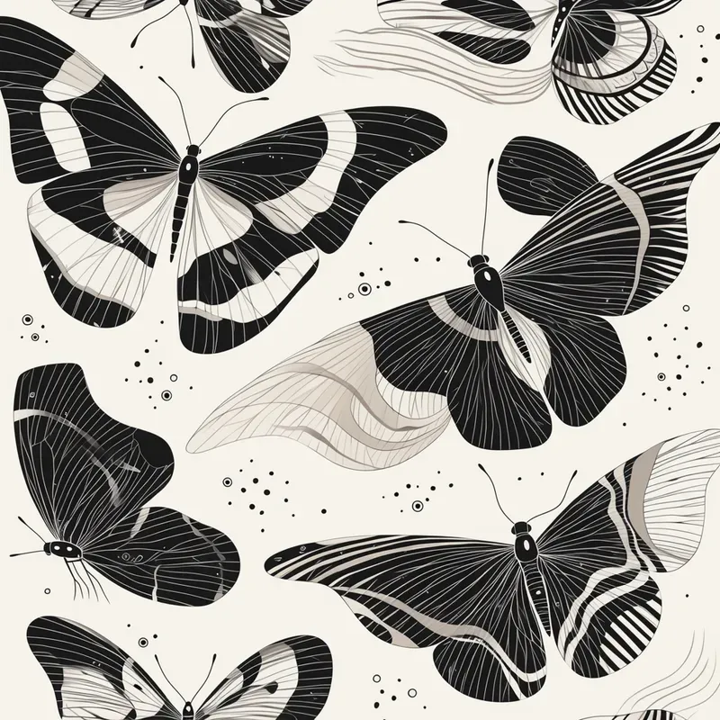 Elegant Black White Line Art Patterns