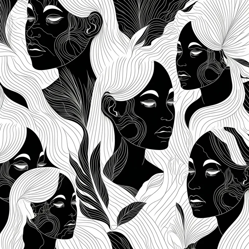 Elegant Black White Line Art Patterns