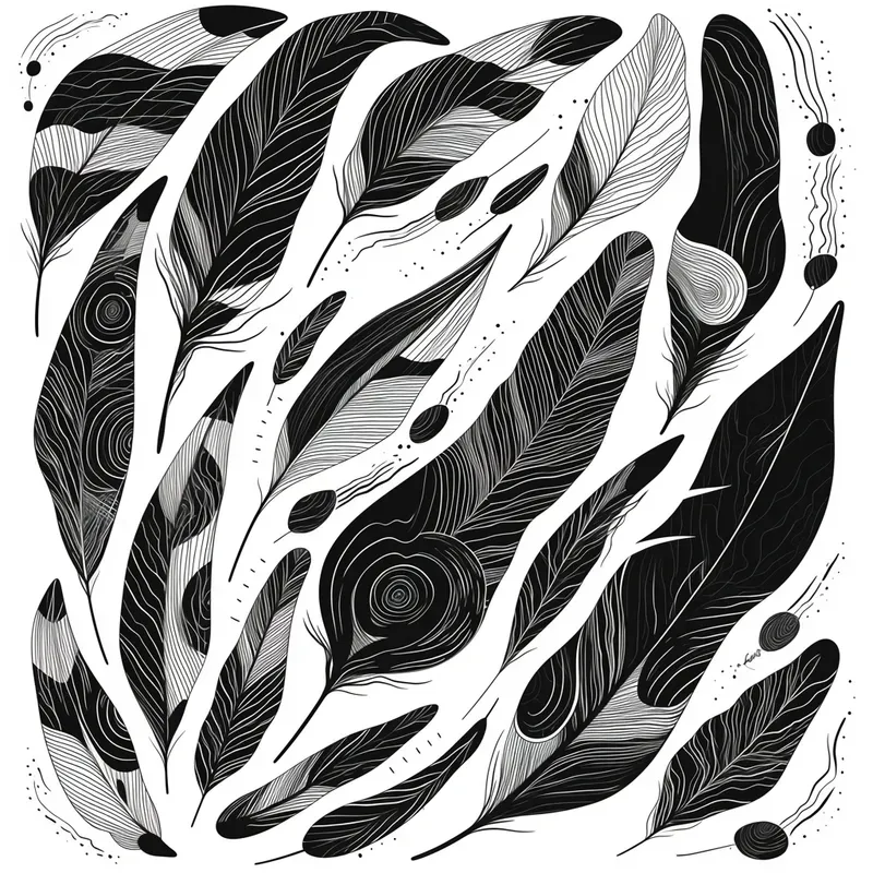 Elegant Black White Line Art Patterns