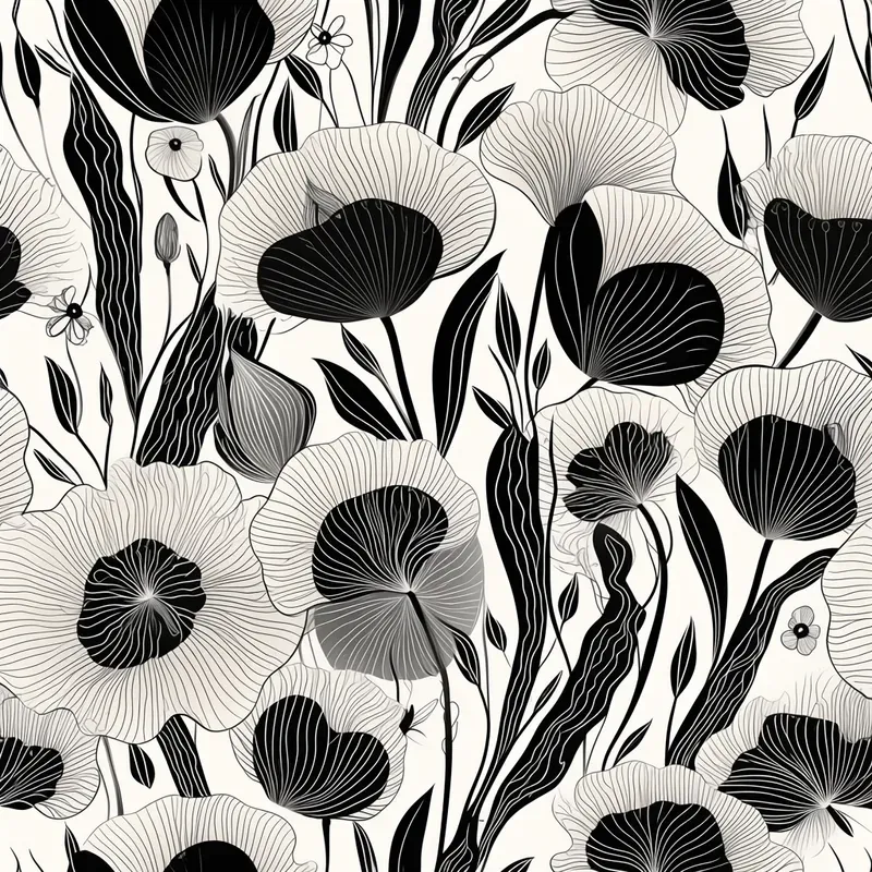 Elegant Black White Line Art Patterns