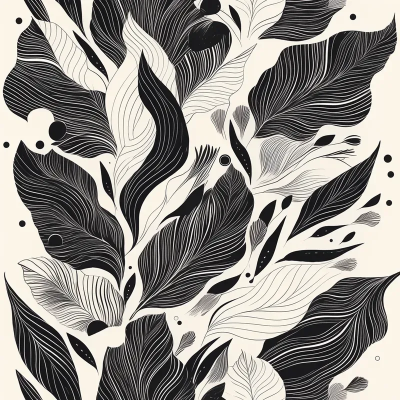 Elegant Black White Line Art Patterns