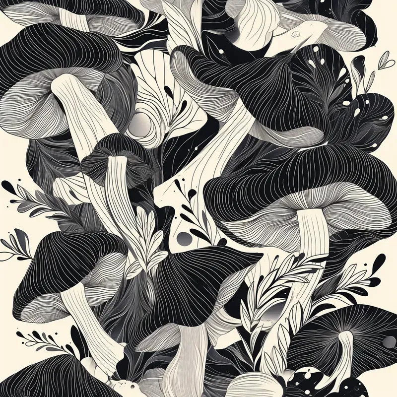 Elegant Black White Line Art Patterns