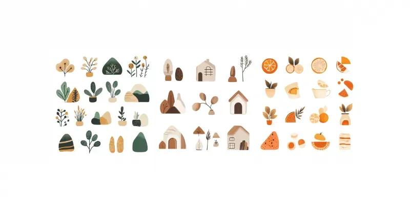Boho Minimalist Icon Sets generated by undefined