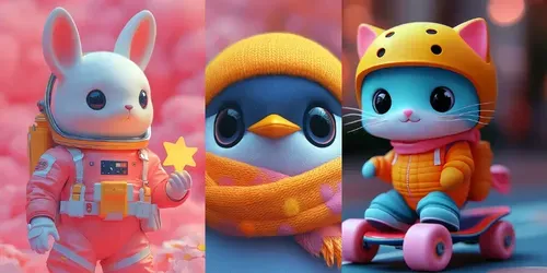 Playful Toylike 3D Renders generated by midjourney