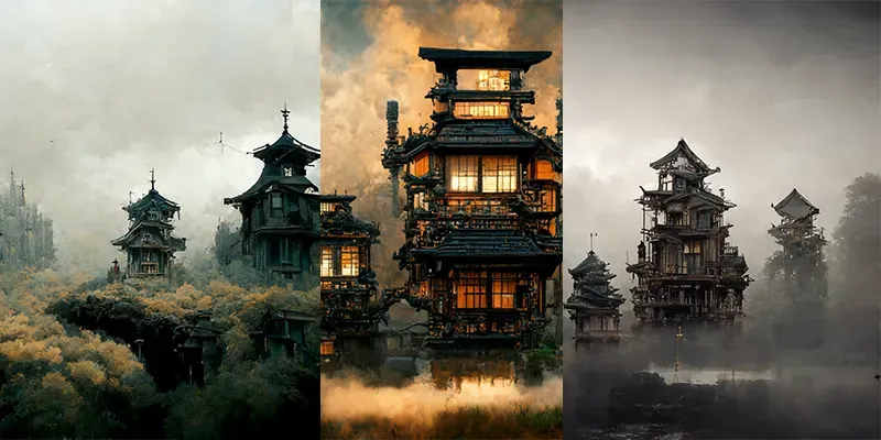 Japanese Inspired Steampunk Architecture generated by undefined