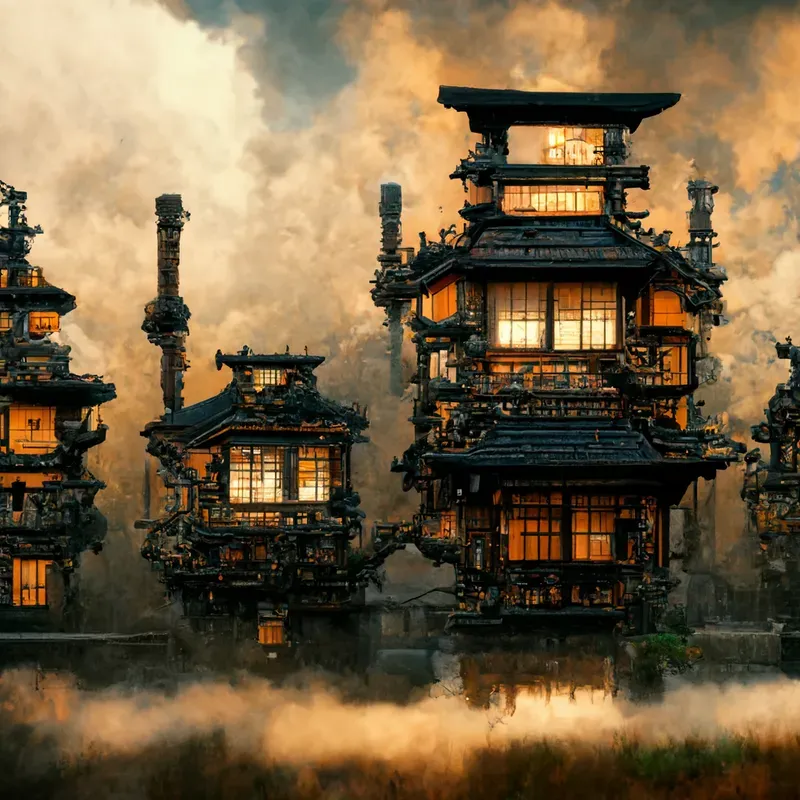 Japanese Inspired Steampunk Architecture