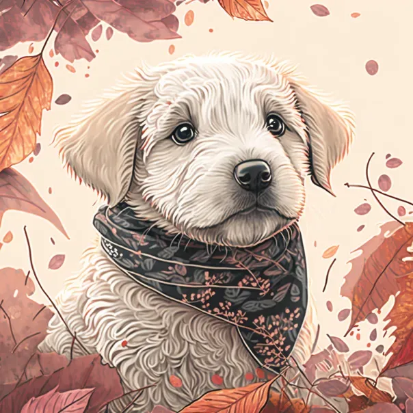Cute Illustrations Pets In Different Seasons