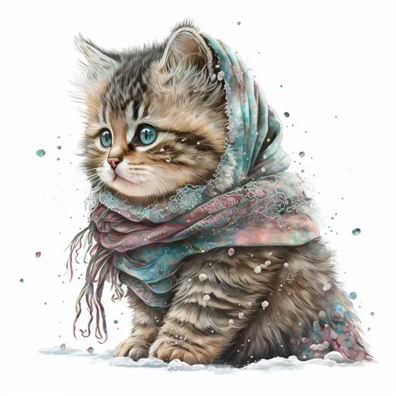 Cute Illustrations Pets In Different Seasons
