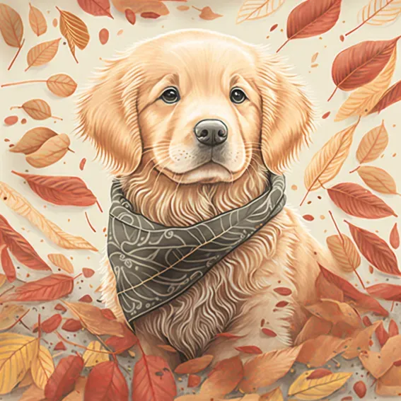 Cute Illustrations Pets In Different Seasons