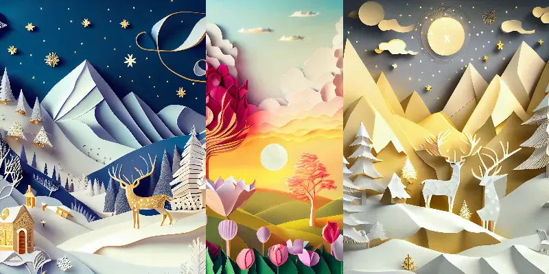 Paper Cut Landscapes generated by undefined