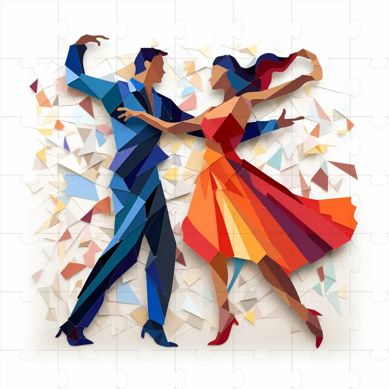 Fun Modern Colorful Paper Collage Art