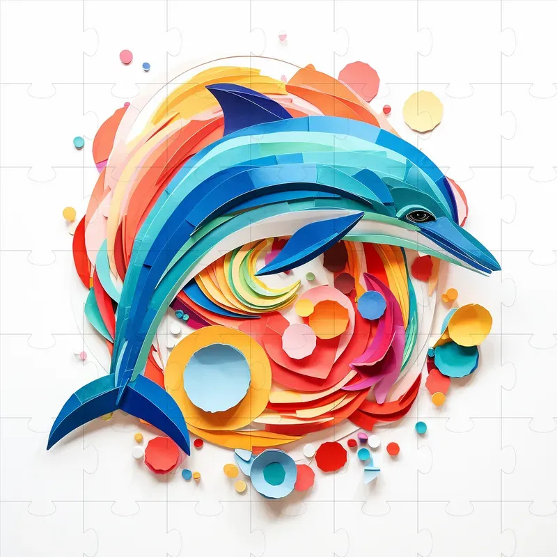 Fun Modern Colorful Paper Collage Art