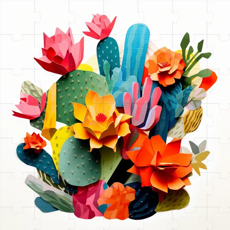 Fun Modern Colorful Paper Collage Art