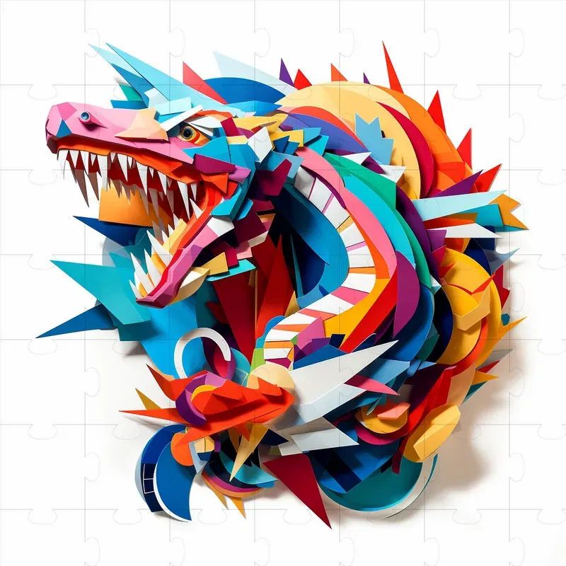 Fun Modern Colorful Paper Collage Art