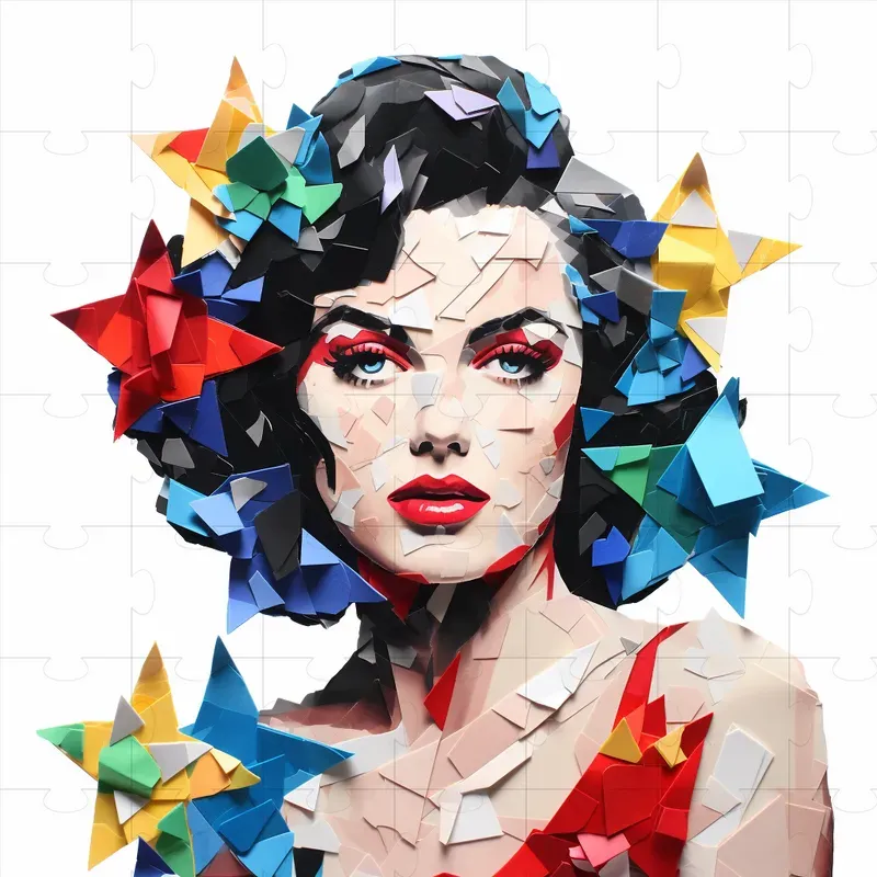 Fun Modern Colorful Paper Collage Art