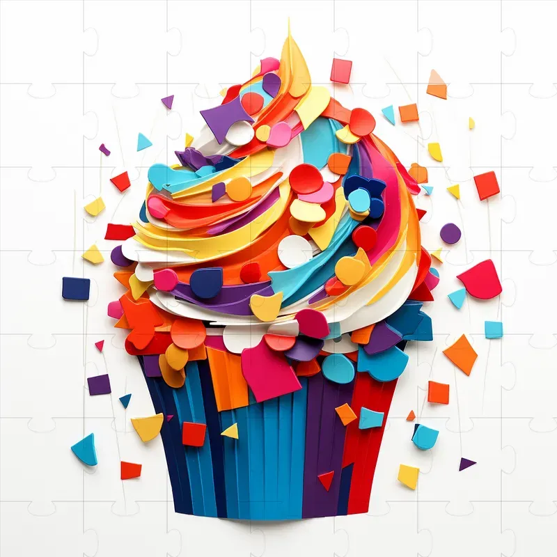 Fun Modern Colorful Paper Collage Art