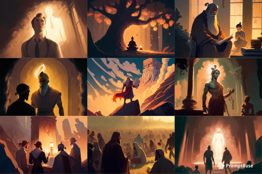 Religious Books Cartoon Illustrations