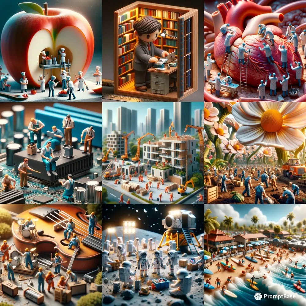 Lifelike Miniature Workers