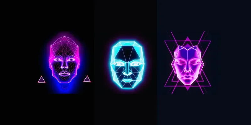 Symmetrical Neon Faces generated by undefined