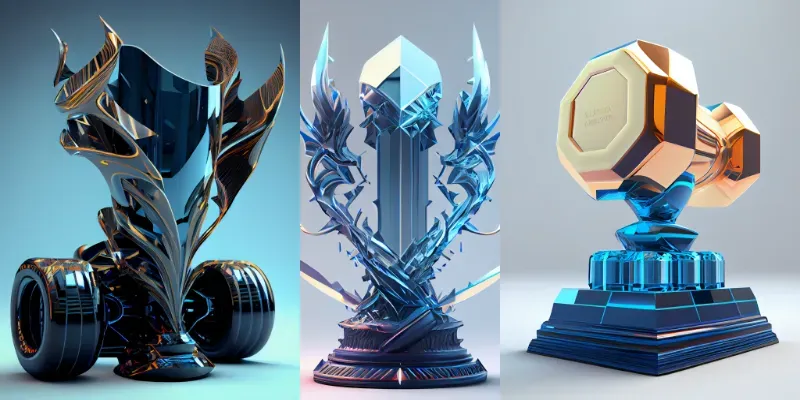Futuristic Modern Award Trophies generated by undefined