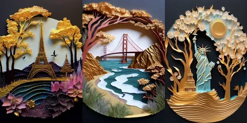 City Quilled Visions generated by midjourney