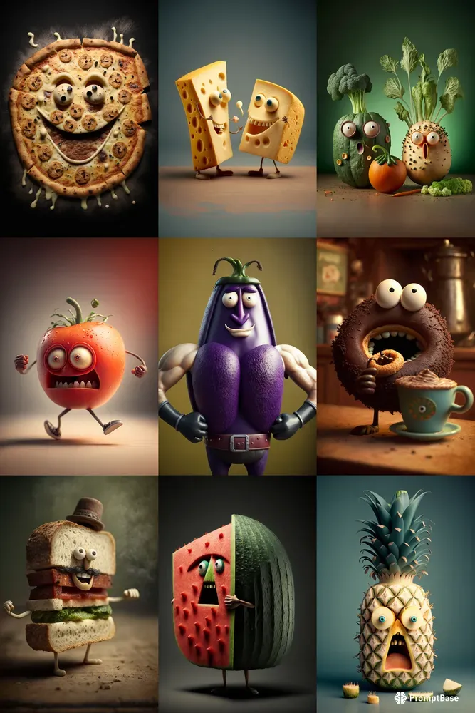 Personified Produce Anthropomorphic Food