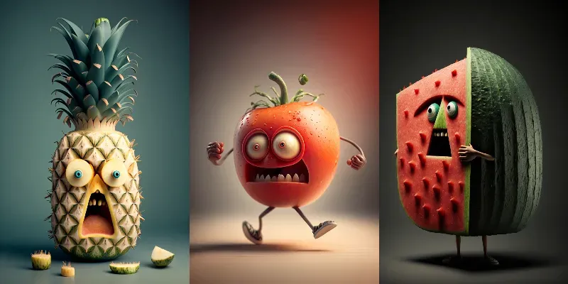 Personified Produce Anthropomorphic Food generated by undefined