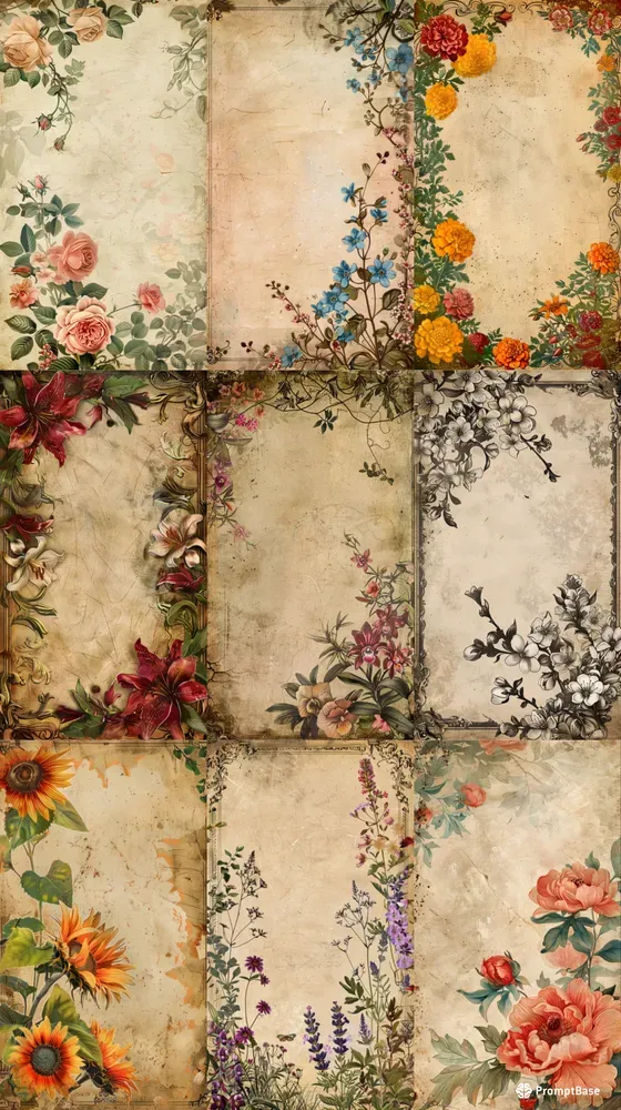 Vintage Floral Junk Journal Designs