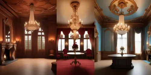 Baroque Opulent Room Interior Settings generated by stable-diffusion