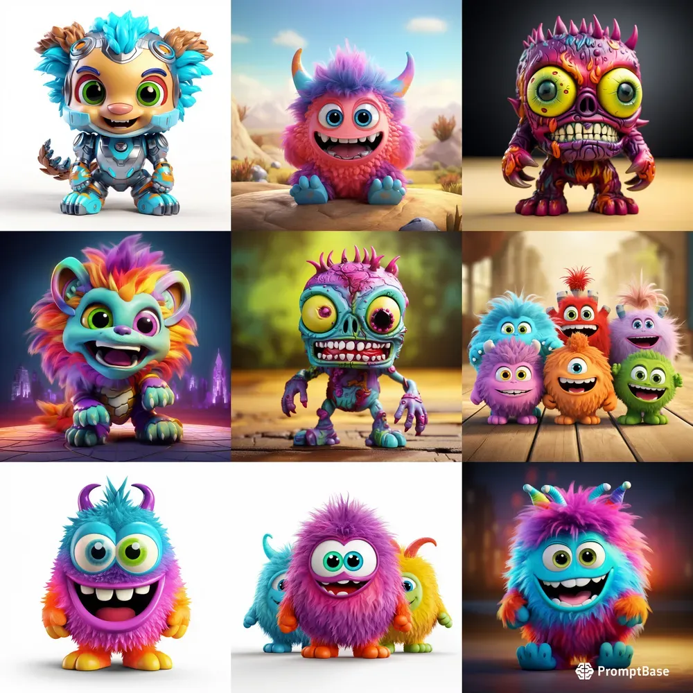 Tiny Adorable Monster Characters