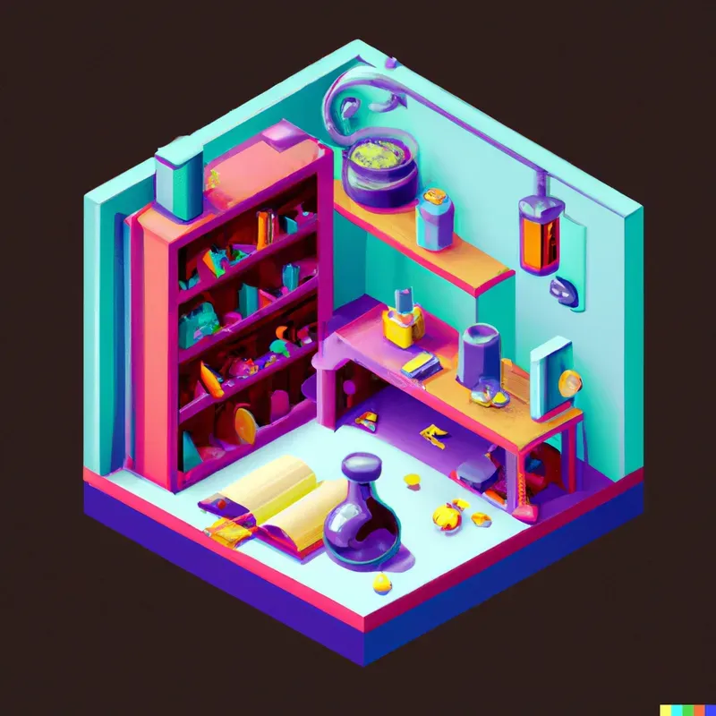 Mini Room With Books And Potions