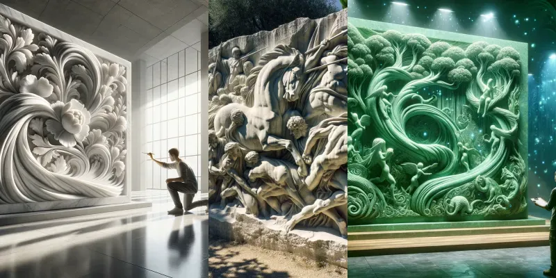 Sculpted Echoes Harmonies In Stone generated by undefined