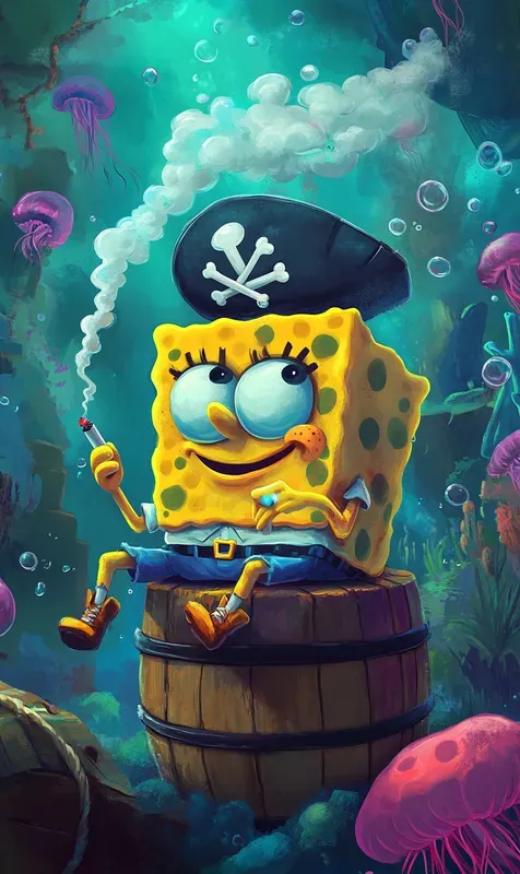 Smoking Cartoon Characters Illustrations