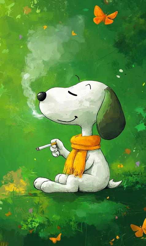 Smoking Cartoon Characters Illustrations
