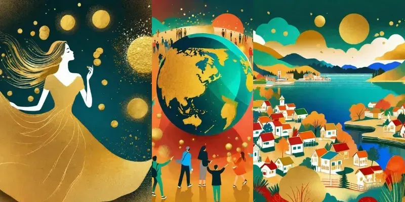 Gold Powder Collages generated by undefined