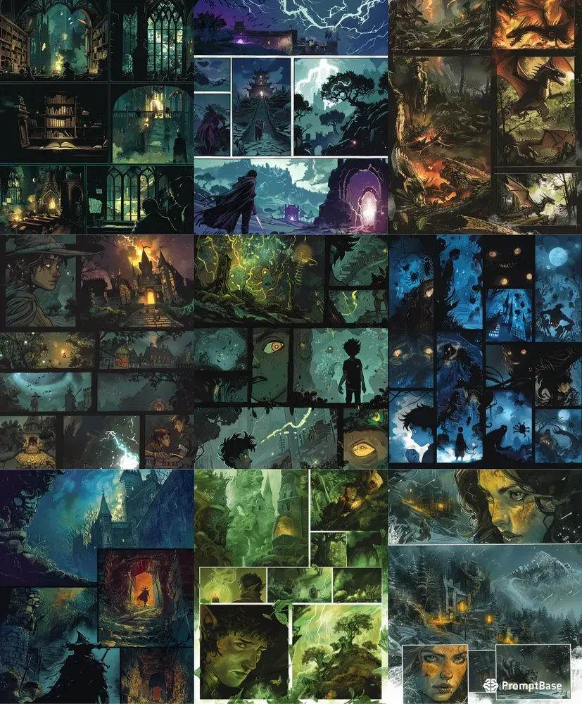 Unsymmetrical Fantasy Comic Pages