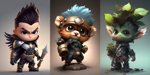 Pixar Style League Of Legends Champions generated by midjourney