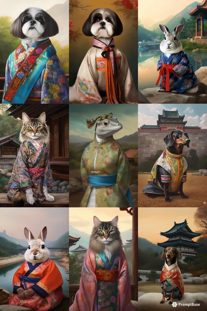 Traditional Korean Animal Portraits