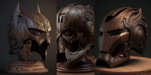 Concept Wooden Helmets generated by midjourney