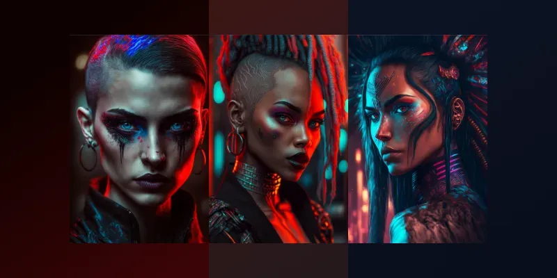 Cyberpunk Women Avatars generated by undefined