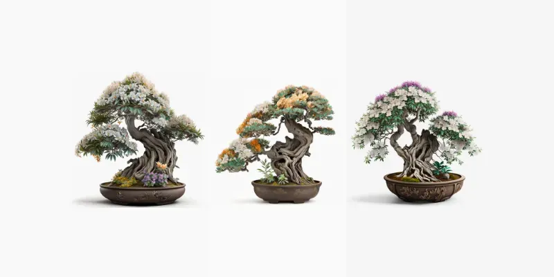 Photorealistic Bonsai Stock Photos generated by undefined