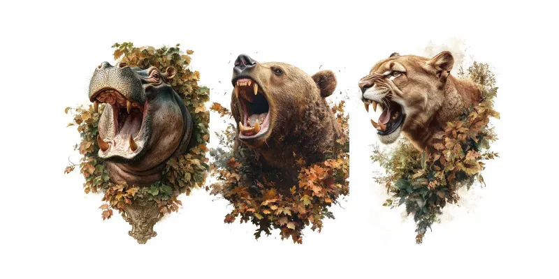 Hyperrealistic Animal Autumn Foliages generated by undefined