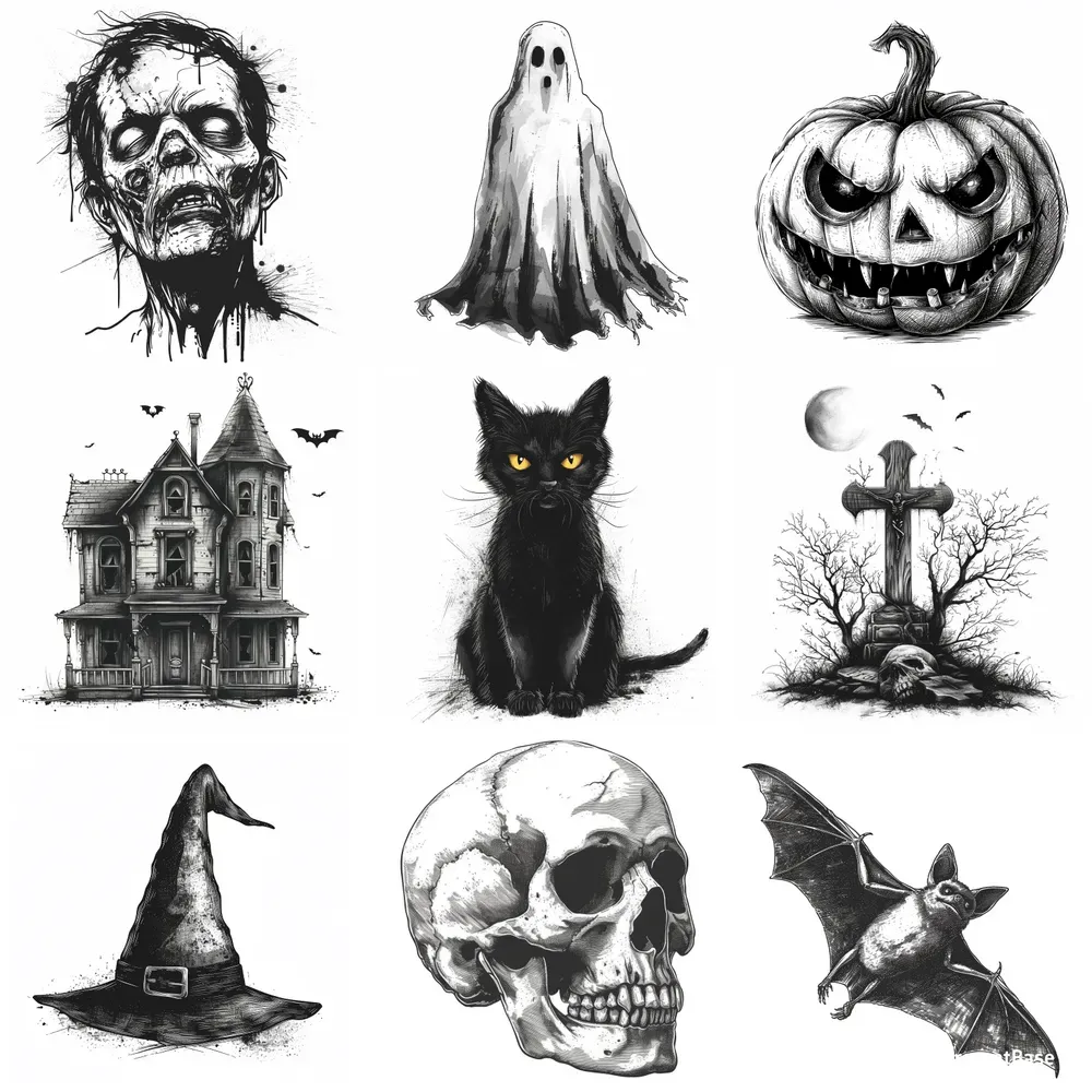 Halloween Engraving Clipart