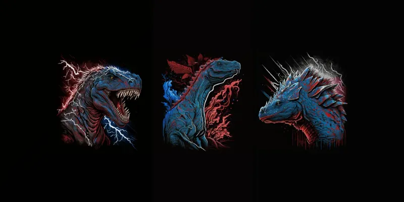Epic Dinosaur T-shirt Designs generated by undefined