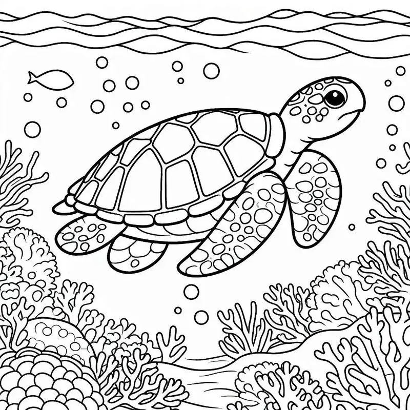 Cute Marine Life Coloring Pages For Kids